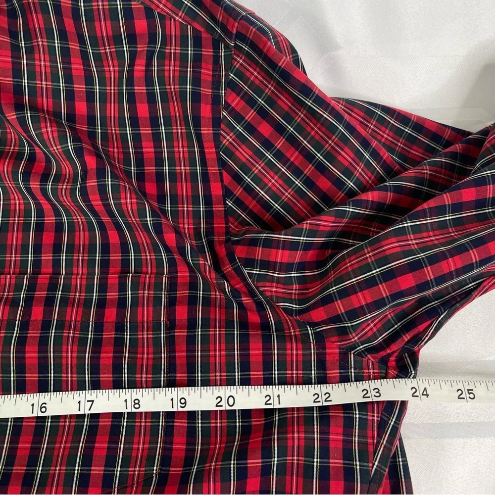 J.Crew Thompson Plaid Dress Shirt Wrinkle Free Red Blue Mens Size XL